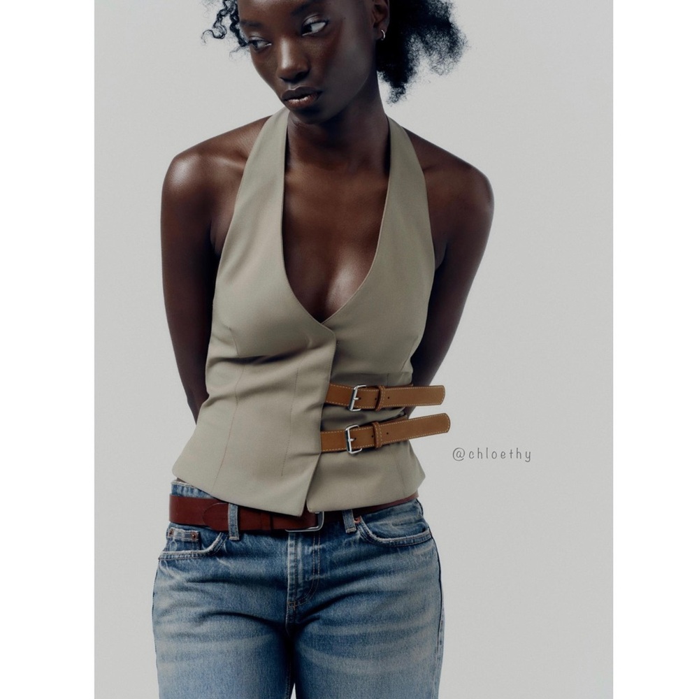 Zara BELTED HALTER VEST - Picture 6 of 8